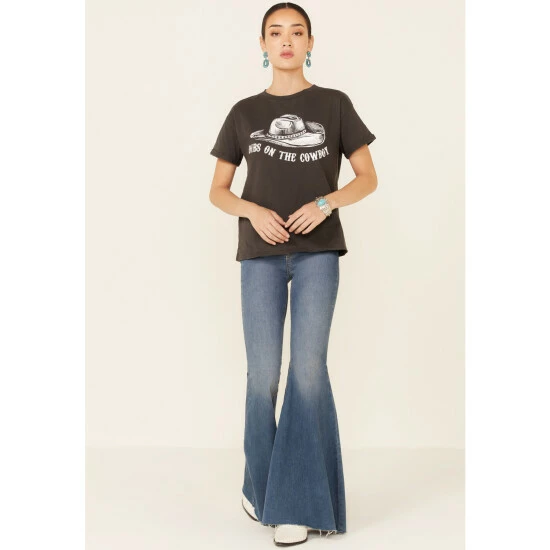 Best deal π Miss Me π© Women's Dibs On The Cowboy Graphic Short Sleeve Tee Charcoal β€οΈ 4 Best deal π Miss Me π© Women's Dibs On The Cowboy Graphic Short Sleeve Tee Charcoal β€οΈ - Image 2