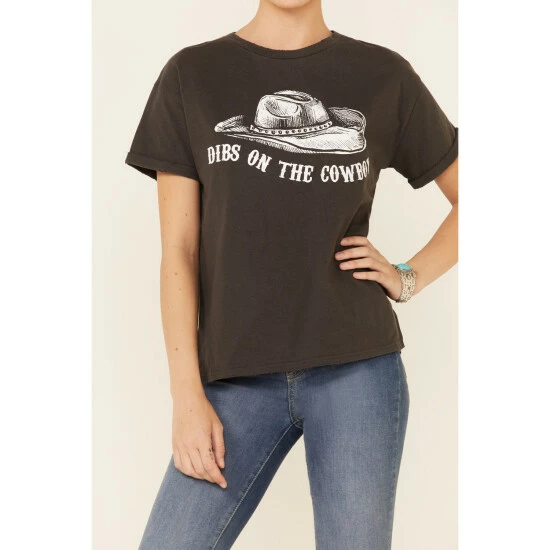 Best deal π Miss Me π© Women's Dibs On The Cowboy Graphic Short Sleeve Tee Charcoal β€οΈ 5 Best deal π Miss Me π© Women's Dibs On The Cowboy Graphic Short Sleeve Tee Charcoal β€οΈ - Image 3