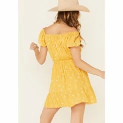 Cheap 😍 Miss Me 👩 Women's Floral Button Front Off-Shoulder 👗 Dress Yellow 🥰 -Miss Me Shop unnamed file 1008