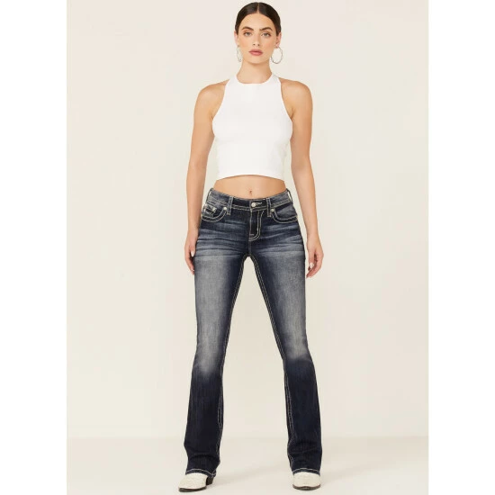 Brand new ๐ Miss Me ๐ฉ Women's Dark Blue Americana Embellished Dreamcatcher Bootcut Denim ๐ Jeans ๐ 6 Brand new ๐ Miss Me ๐ฉ Women's Dark Blue Americana Embellished Dreamcatcher Bootcut Denim ๐ Jeans ๐ - Image 4