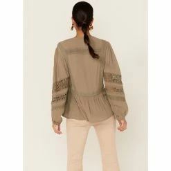 Best reviews of ✔️ Miss Me 👩 Women's Crochet Trim Peasant Top Olive 🌟 -Miss Me Shop unnamed file 1020