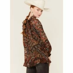 Best reviews of ⭐ Miss Me 👩 Women's Boho Paisley Peasant Top Black 😉 -Miss Me Shop unnamed file 1023