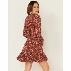 Coupon 💯 Miss Me 👩 Women's Ditsy Floral 👗 Dress Rust Copper 👍 -Miss Me Shop unnamed file 1027