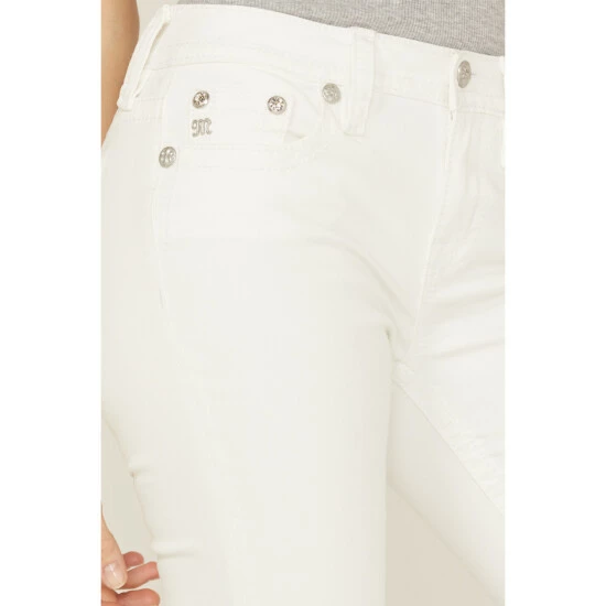Cheap ๐ฅ Miss Me ๐ฉ Women's Embroidered Mix Downward Wing Bootcut ๐ Jeans White ๐ 4 Cheap ๐ฅ Miss Me ๐ฉ Women's Embroidered Mix Downward Wing Bootcut ๐ Jeans White ๐ - Image 2