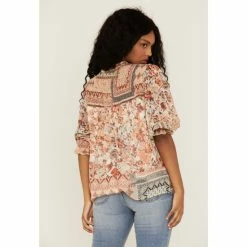 Best deal 🔔 Miss Me 👩 Women's Mauve Patchwork Peasant Tassel Top ⭐ -Miss Me Shop unnamed file 1064