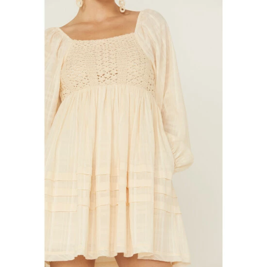 Best Pirce ๐ Miss Me ๐ฉ Women's Crochet Front Baby Doll Peasant ๐ Dress Cream โ 4 Best Pirce ๐ Miss Me ๐ฉ Women's Crochet Front Baby Doll Peasant ๐ Dress Cream โ - Image 2