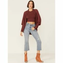 Outlet 🛒 Miss Me 👩 Women's Rust Brushed Knit Open Front Cardigan Sweater Rust Copper ✨ -Miss Me Shop unnamed file 1116