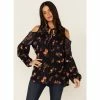 Buy ⌛ Miss Me 👩 Women's Cold Shoulder Long Sleeve Floral Top Navy 👍 -Miss Me Shop unnamed file 1122