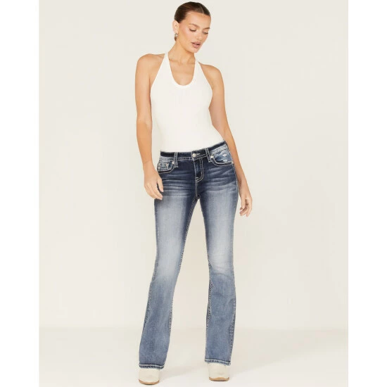 Brand new ✔️ Miss Me 👩 Women's Ombre Embroidered Sequin Medium Wash Stretch Bootcut 👖 Jeans 🎉 3 Brand new ✔️ Miss Me 👩 Women's Ombre Embroidered Sequin Medium Wash Stretch Bootcut 👖 Jeans 🎉