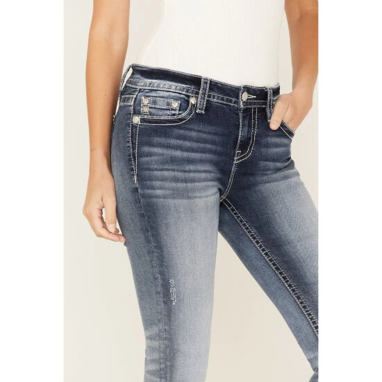 Brand new ✔️ Miss Me 👩 Women's Ombre Embroidered Sequin Medium Wash Stretch Bootcut 👖 Jeans 🎉 4 Brand new ✔️ Miss Me 👩 Women's Ombre Embroidered Sequin Medium Wash Stretch Bootcut 👖 Jeans 🎉 - Image 2