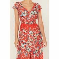 Outlet 🎁 Miss Me 👩 Women's Floral Print Split Hem Maxi 👗 Dress Red 🎉 8 Outlet 🎁 Miss Me 👩 Women's Floral Print Split Hem Maxi 👗 Dress Red 🎉 -Miss Me Shop unnamed file 1164