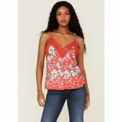 Best Sale π₯ Miss Me π© Women's Floral Lace Cami Red βοΈ