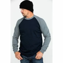 Brand new โจ Wolverine Men's Brower โพ Baseball Long Sleeve Work ๐ Shirt Navy ๐งจ