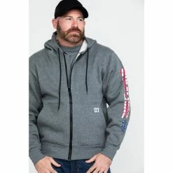 Flash Sale 🔥 Wolverine Men's Black Logo Sleeve Zip-Up Work Hoodie ❤️ -Miss Me Shop unnamed file 165