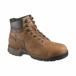 Flash Sale 👍 Wolverine Men's 6" Gear Waterproof Work 🥾 Boots - Composite Toe Brown 🔔