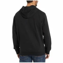 Alternative view of Coupon ✨ Wolverine Men's Solid Black Logo Sleeve Graphic Hooded Work Sweatshirt 🎁