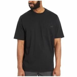 Best Sale 👏 Wolverine Men's Solid Black Guardian Long Sleeve Work Pocket T-Shirt 💯