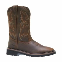 Best Sale ❤️ Wolverine Men's Rancher Wellington Work 🥾 Boots - Steel Toe Dark Brown 🎁