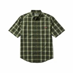 Buy 🎁 Wolverine Men's Mortar Plaid Button-Down Work 👚 Shirt Olive 😀
