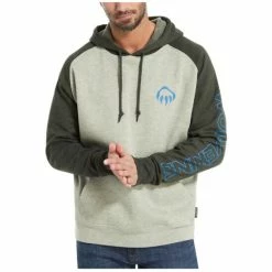 Discount ✨ Wolverine Men's Charcoal Raglan Logo Sleeve Hooded Work Sweatshirt Grey 🌟