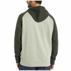 Alternative view of Discount ✨ Wolverine Men's Charcoal Raglan Logo Sleeve Hooded Work Sweatshirt Grey 🌟
