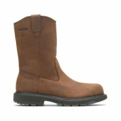 Discount 👍 Wolverine Men's Nubuck Wellington Pull-On Work 🥾 Boots - Steel Toe Brown ⌛ -Miss Me Shop unnamed file 743