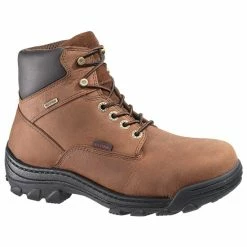 Deals ❤️ Wolverine Men's 6" Durbin Waterproof Lace-Up Work 🥾 Boots - Steel Toe Brown 😍