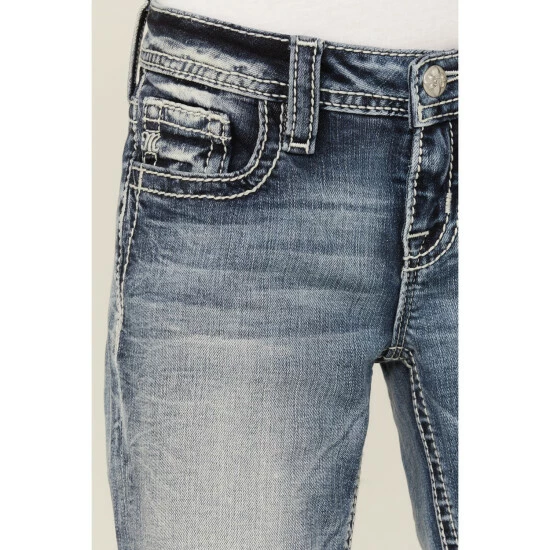 Cheap ๐ Miss Me ๐ง Girls' Dark Wash Mid Rise Sequin Horseshoe Bootcut ๐ Jeans Blue ๐ฅฐ 4 Cheap ๐ Miss Me ๐ง Girls' Dark Wash Mid Rise Sequin Horseshoe Bootcut ๐ Jeans Blue ๐ฅฐ - Image 2