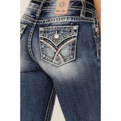 Discount 💯 Miss Me 👩 Women's Turquoise & Leather Mixed "X" Southwestern Bootcut 👖 Jeans Blue ✨ -Miss Me Shop unnamed file 828