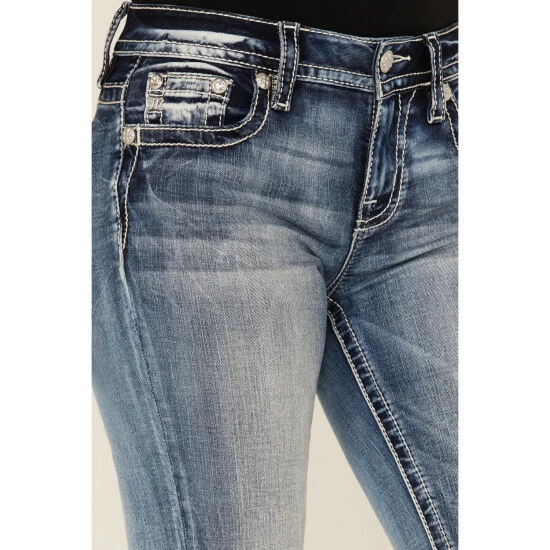 Best reviews of 🤩 Miss Me 👩 Women's Horseshoe Pocket Arrow Stitch Bootcut 👖 Jeans Blue 😀 4 Best reviews of 🤩 Miss Me 👩 Women's Horseshoe Pocket Arrow Stitch Bootcut 👖 Jeans Blue 😀 - Image 2