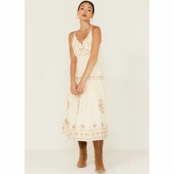 Buy π Miss Me π© Women's Southwestern Embroidered Tiered Midi π Dress Cream π