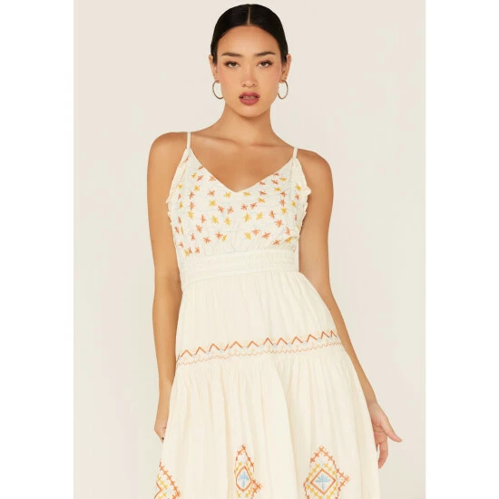 Buy 🎁 Miss Me 👩 Women's Southwestern Embroidered Tiered Midi 👗 Dress Cream 🌟 4 Buy 🎁 Miss Me 👩 Women's Southwestern Embroidered Tiered Midi 👗 Dress Cream 🌟 - Image 2