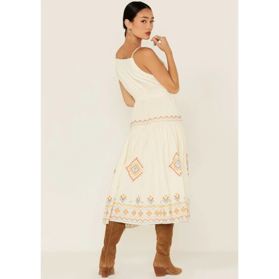 Buy 🎁 Miss Me 👩 Women's Southwestern Embroidered Tiered Midi 👗 Dress Cream 🌟 6 Buy 🎁 Miss Me 👩 Women's Southwestern Embroidered Tiered Midi 👗 Dress Cream 🌟 - Image 4