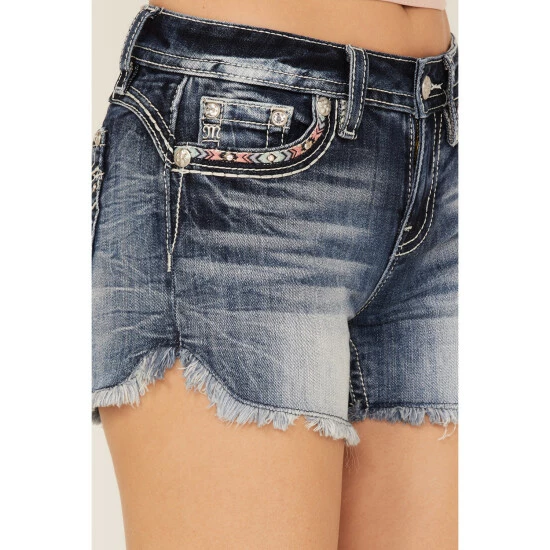 Best Sale ๐ Miss Me ๐ฉ Women's Dark Wash Southwestern Arrow Rhinestone Embroidered Denim Shorts Medium Wash ๐ 4 Best Sale ๐ Miss Me ๐ฉ Women's Dark Wash Southwestern Arrow Rhinestone Embroidered Denim Shorts Medium Wash ๐ - Image 2