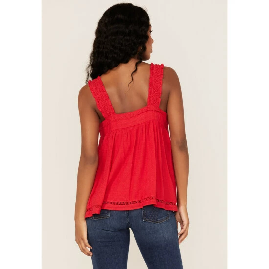 Brand new ⭐ Miss Me 👩 Women's Pointelle Pleated Tank Top Red 🛒 6 Brand new ⭐ Miss Me 👩 Women's Pointelle Pleated Tank Top Red 🛒 - Image 4