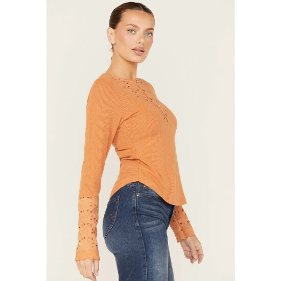 Best reviews of π Miss Me π© Women's Eyelet Lace Ribbed Top Rust Copper β 4 Best reviews of π Miss Me π© Women's Eyelet Lace Ribbed Top Rust Copper β - Image 2