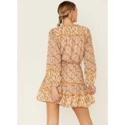 Top 10 ✨ Miss Me 👩 Women's Ditsy Floral Long Sleeve Peasant Mini 👗 Dress Mustard ✨ -Miss Me Shop unnamed file 926