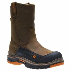 Promo 🌟 Wolverine Men's Overpass CarbonMAX Waterproof Wellington 🥾 Boots - Composite Toe Brown ⌛