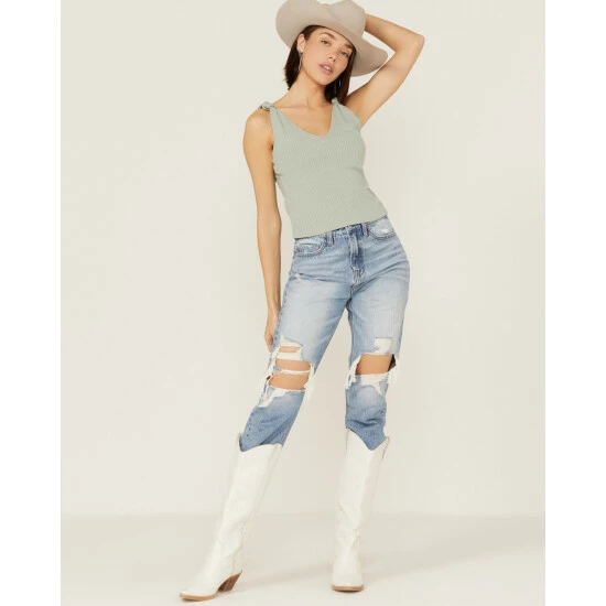 Hot Sale โจ Miss Me ๐ฉ Women's Found My Love Knot Jade Ribbed Tank Sage ๐ 6 Hot Sale โจ Miss Me ๐ฉ Women's Found My Love Knot Jade Ribbed Tank Sage ๐ - Image 4