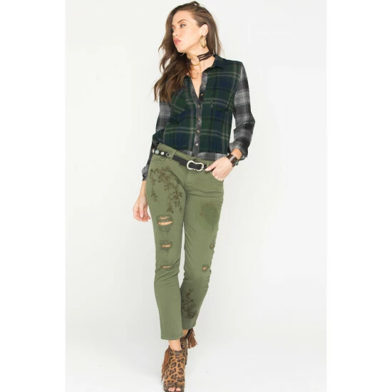 Outlet 😍 Miss Me MM Vintage 👩 Women's Cassie Easy Straight 👖 Jeans Green 🔥 4 Outlet 😍 Miss Me MM Vintage 👩 Women's Cassie Easy Straight 👖 Jeans Green 🔥 - Image 2