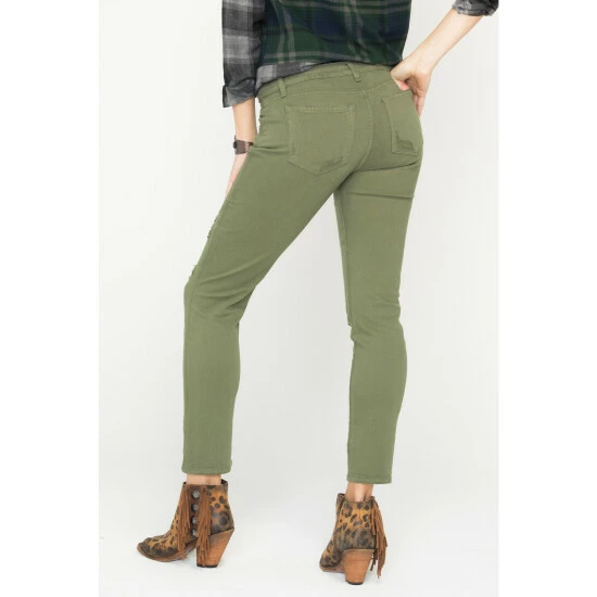 Outlet 😍 Miss Me MM Vintage 👩 Women's Cassie Easy Straight 👖 Jeans Green 🔥 5 Outlet 😍 Miss Me MM Vintage 👩 Women's Cassie Easy Straight 👖 Jeans Green 🔥 - Image 3