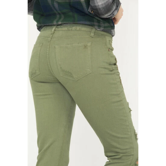 Outlet 😍 Miss Me MM Vintage 👩 Women's Cassie Easy Straight 👖 Jeans Green 🔥 8 Outlet 😍 Miss Me MM Vintage 👩 Women's Cassie Easy Straight 👖 Jeans Green 🔥 - Image 6