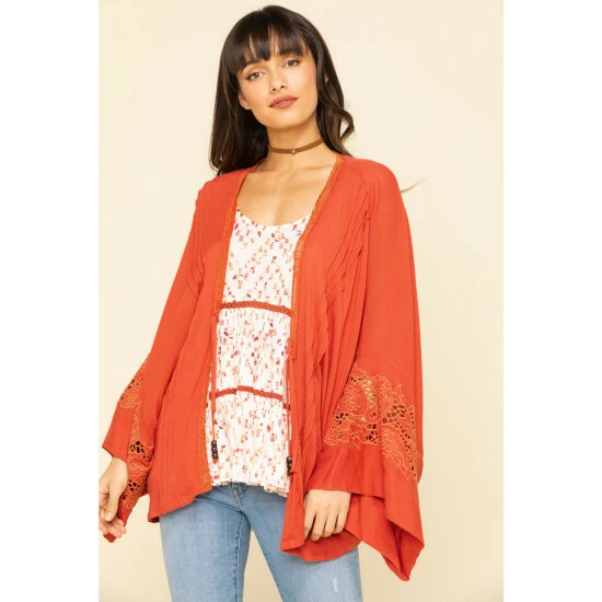 Buy ๐ฏ Miss Me ๐ฉ Women's Rust Tie Front Bell Sleeve KImono Rust Copper ๐ 3 Buy ๐ฏ Miss Me ๐ฉ Women's Rust Tie Front Bell Sleeve KImono Rust Copper ๐