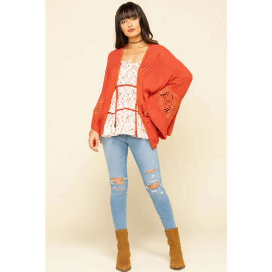 Buy ๐ฏ Miss Me ๐ฉ Women's Rust Tie Front Bell Sleeve KImono Rust Copper ๐ 8 Buy ๐ฏ Miss Me ๐ฉ Women's Rust Tie Front Bell Sleeve KImono Rust Copper ๐ - Image 6