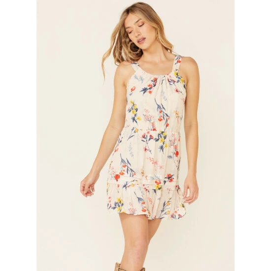 Deals โ Miss Me ๐ฉ Women's Ivory Floral Cutout Halter ๐ Dress ๐ 3 Deals โ Miss Me ๐ฉ Women's Ivory Floral Cutout Halter ๐ Dress ๐