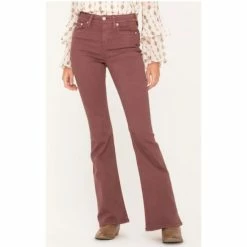 Best Sale π Miss Me π© Women's X-Shaped Flap Pocket High Rise Flare π Jeans Pink β