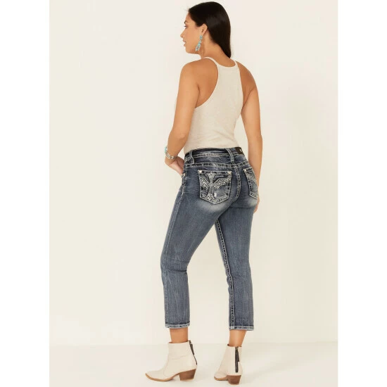 Coupon ✔️ Miss Me 👩 Women's Embossed Wing Bootcut 👖 Jeans Blue 🔔 4 Coupon ✔️ Miss Me 👩 Women's Embossed Wing Bootcut 👖 Jeans Blue 🔔 - Image 2