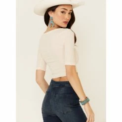 Best Sale 🎁 Miss Me 👩 Women's Pointelle Ribbed Button-Down 3/4 Sleeve Crop Top Cream 😀 11 Best Sale 🎁 Miss Me 👩 Women's Pointelle Ribbed Button-Down 3/4 Sleeve Crop Top Cream 😀 -Miss Me Shop unnamed file 996