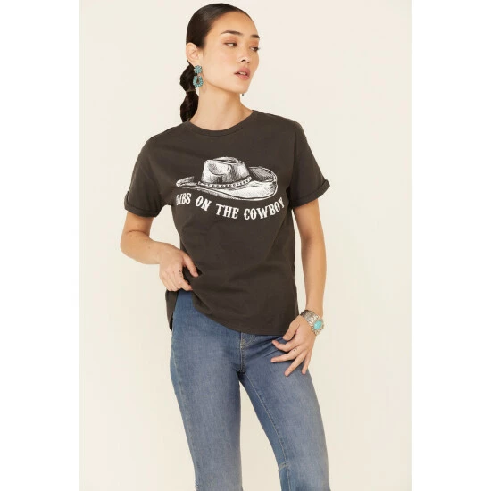 Best deal π Miss Me π© Women's Dibs On The Cowboy Graphic Short Sleeve Tee Charcoal β€οΈ 3 Best deal π Miss Me π© Women's Dibs On The Cowboy Graphic Short Sleeve Tee Charcoal β€οΈ